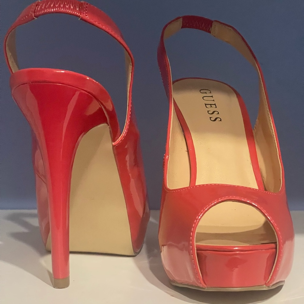 Guess Coral Peep Toe Platform Heels